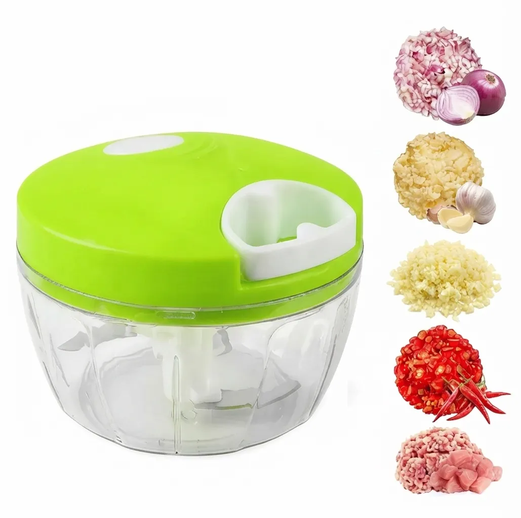 Portable Manual Handheld Chopper 300ml Stainless Steel Blades - Easy Vegetable Chopping Kitchen Tool